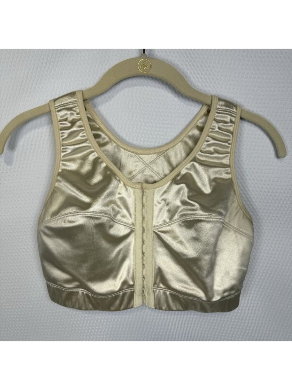 ENELL Size 1 Satin Wire-Free High Impact Sports Bra ECRU Style NL100